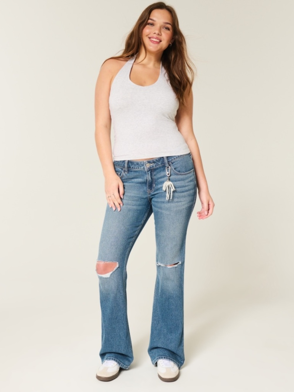 Hollister Low Rise Ripped Medium Wash Bootcut Jeans
